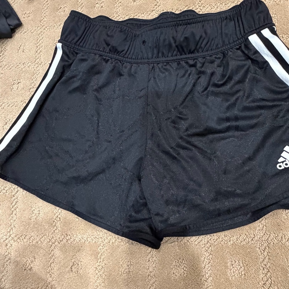 Adidas Women's Black and White Athletic Shorts